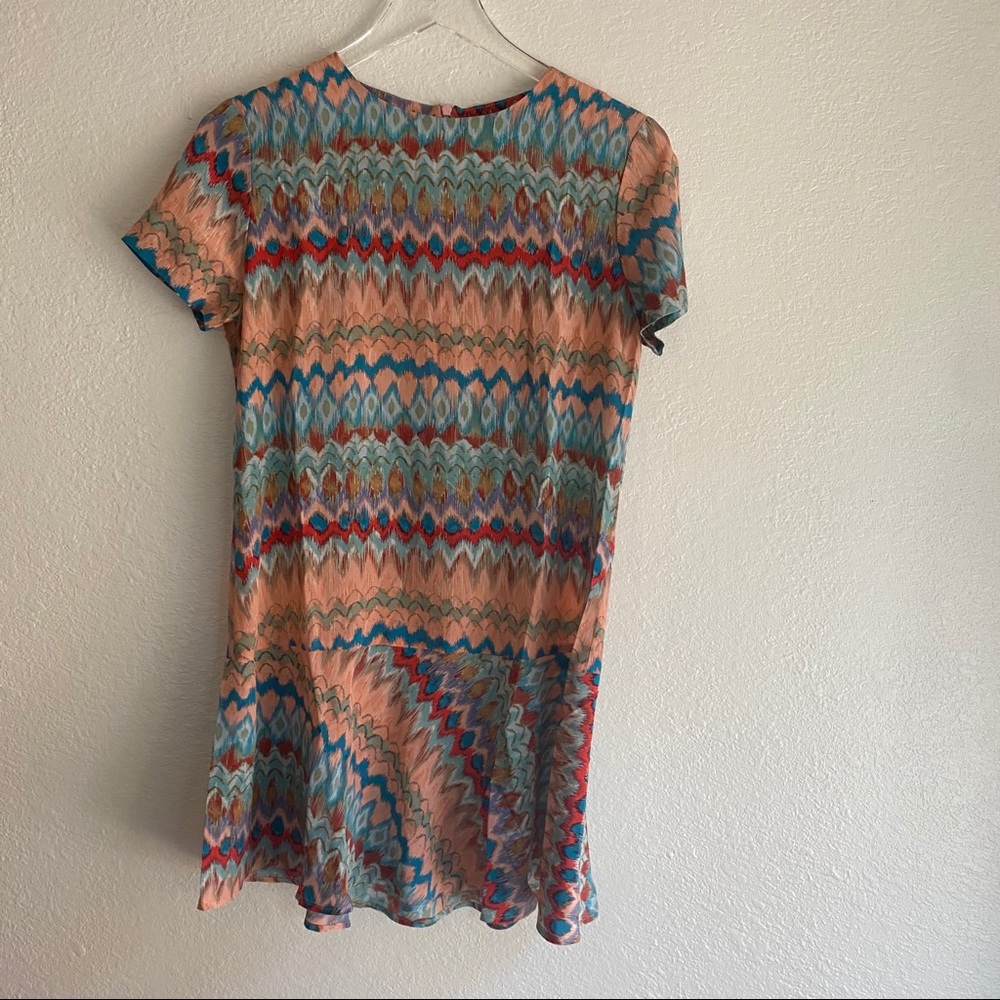 AMOUR VERT multicolor silk ruffle hem dress - Picture 3 of 8